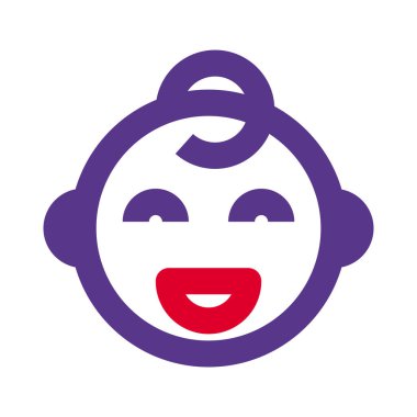 Mutlu bebek gülüşü ve açık ağızlı sırıtış