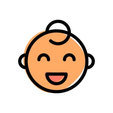 Mutlu bebek gülüşü ve açık ağızlı sırıtış