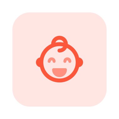 Mutlu bebek gülüşü ve açık ağızlı sırıtış