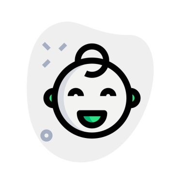 Mutlu bebek gülüşü ve açık ağızlı sırıtış