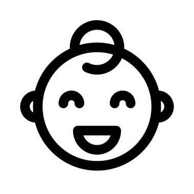 Mutlu bebek gülüşü ve açık ağızlı sırıtış