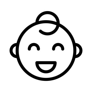 Mutlu bebek gülüşü ve açık ağızlı sırıtış