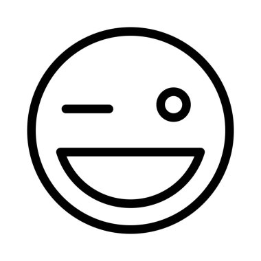 Göz kırpan resimli ifade emoji yüzüyle sırıtıyor