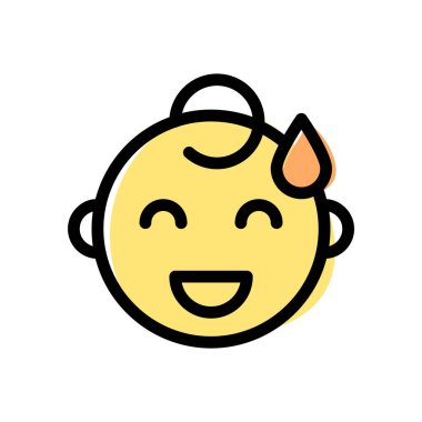 Yüzünde ter damlalarıyla sırıtarak bebeğim