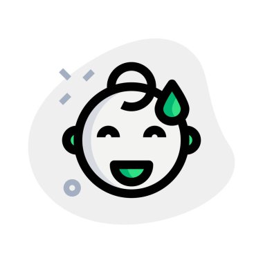 Yüzünde ter damlalarıyla sırıtarak bebeğim