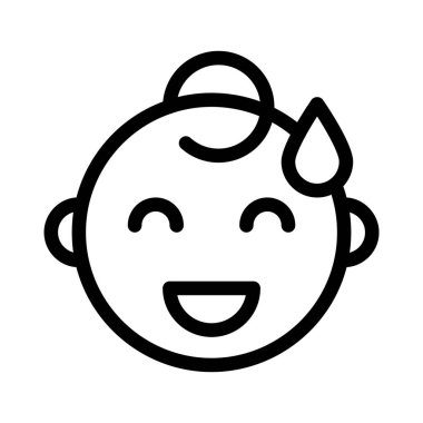 Yüzünde ter damlalarıyla sırıtarak bebeğim