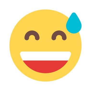 Sırıtan yüzün terli resmedilmiş hali