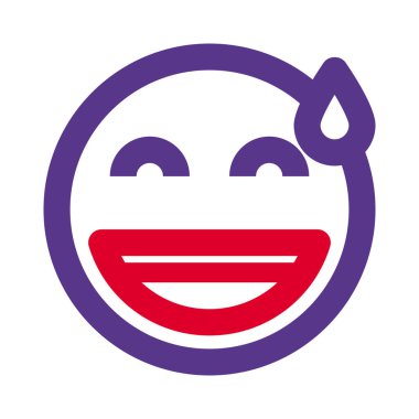 Sırıtan yüzün terli resmedilmiş hali