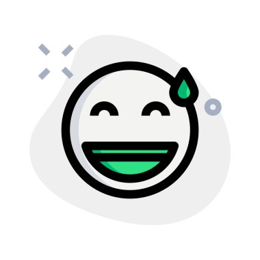 Sırıtan yüzün terli resmedilmiş hali