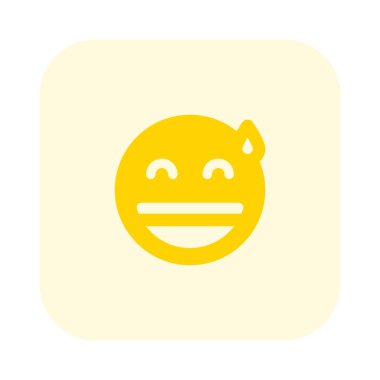 Sırıtan yüzün terli resmedilmiş hali