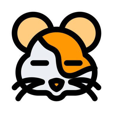 Yüzünde kapalı yüz ifadesi olan hamster.
