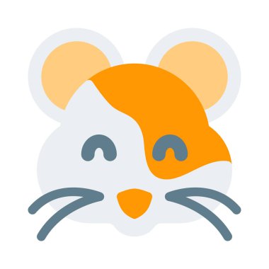 Mutlu gülümseyen hamster suratlı, gözleri kapalı.