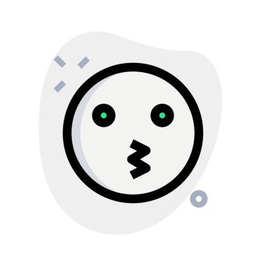 Öpüşme yüz ifadesi. Gözleri açık.