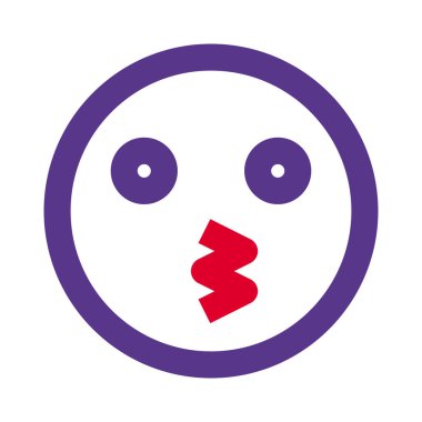 Öpüşme yüz ifadesi. Gözleri açık.