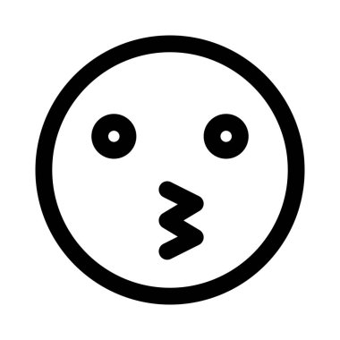 Öpüşme yüz ifadesi. Gözleri açık.