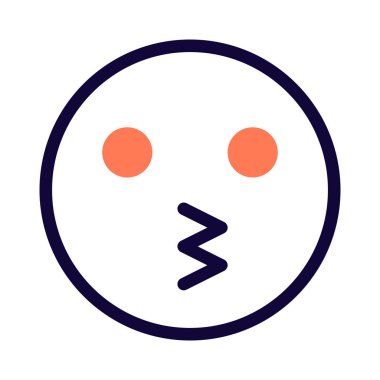 Öpüşme yüz ifadesi. Gözleri açık.