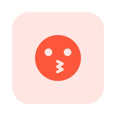 Öpüşme yüz ifadesi. Gözleri açık.