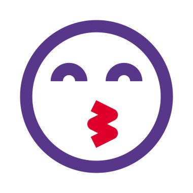 Öpüşme yüz ifadesi. Gözleri kapalı.