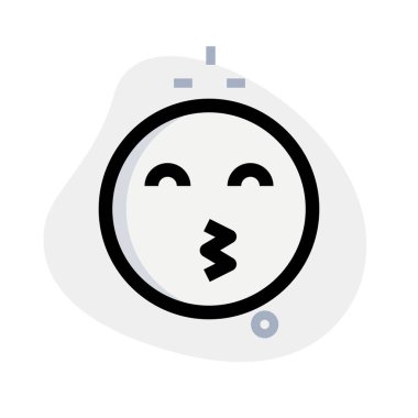 Öpüşme yüz ifadesi. Gözleri kapalı.