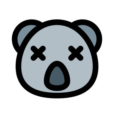 Koala nötr sahnede gözleri kapalı