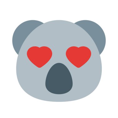 Romantik mutlu koala, kalp aşığı emoji.