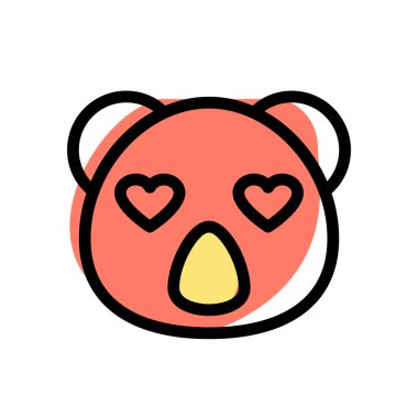 Romantik mutlu koala, kalp aşığı emoji.