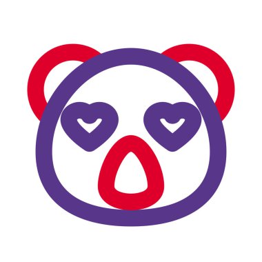 Romantik mutlu koala, kalp aşığı emoji.