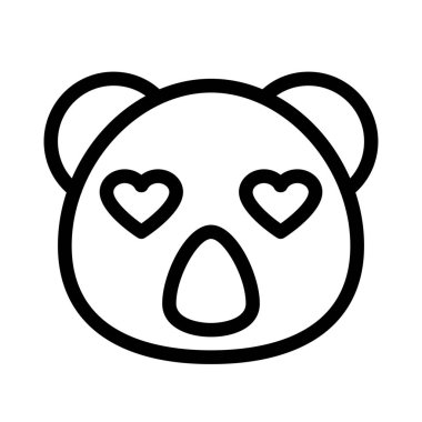Romantik mutlu koala, kalp aşığı emoji.