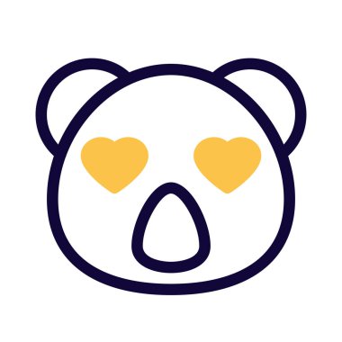 Romantik mutlu koala, kalp aşığı emoji.