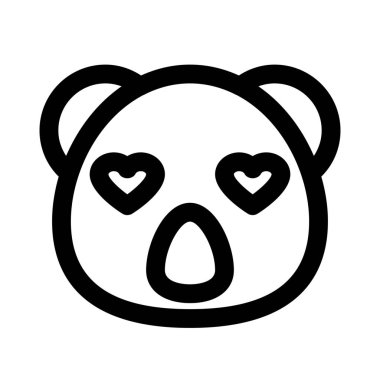 Romantik mutlu koala, kalp aşığı emoji.