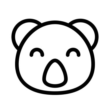 Gülen koala suratlı mutlu gözler kapalı emoji