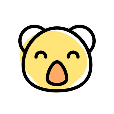 Gülen koala suratlı mutlu gözler kapalı emoji
