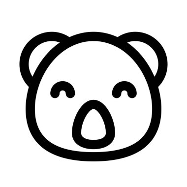 Gülen koala suratlı mutlu gözler kapalı emoji