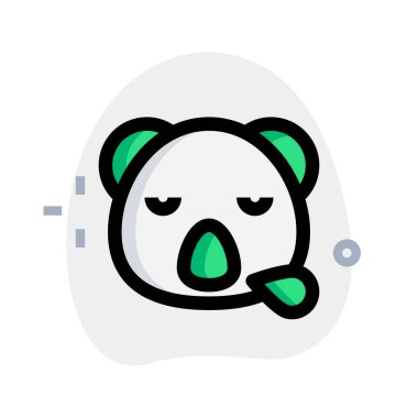 Koala burundan ter damlalarıyla horluyor.