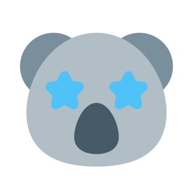 Koala simgesinin gözlerine takılmış bir yıldız