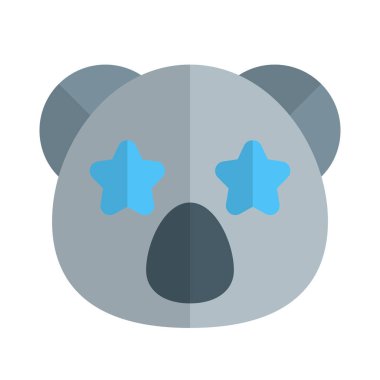 Koala simgesinin gözlerine takılmış bir yıldız