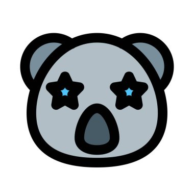 Koala simgesinin gözlerine takılmış bir yıldız
