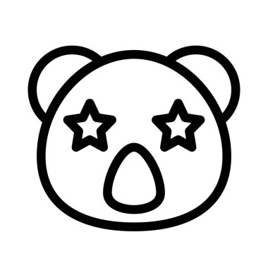 Koala simgesinin gözlerine takılmış bir yıldız