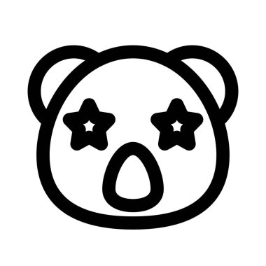 Koala simgesinin gözlerine takılmış bir yıldız