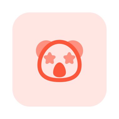 Koala simgesinin gözlerine takılmış bir yıldız