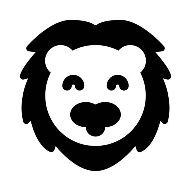 Ormanın kralı, aslan yüzlü resmedilmiş emoji