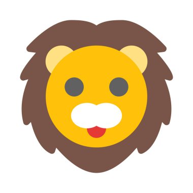 Ormanın kralı, aslan yüzlü resmedilmiş emoji