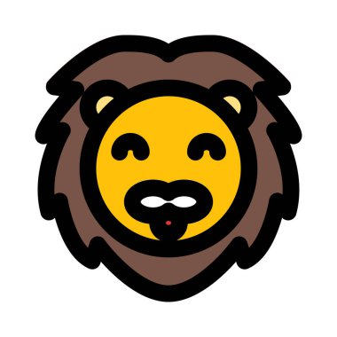 Ormanın kralı, aslan yüzlü resmedilmiş emoji