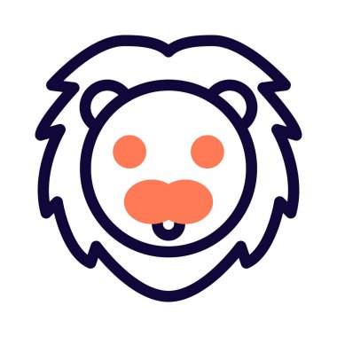 Ormanın kralı, aslan yüzlü resmedilmiş emoji