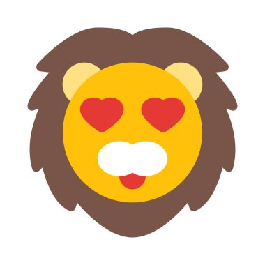 Mutlu, romantik, sırıtan bir aslan.