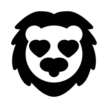 Mutlu, romantik, sırıtan bir aslan.