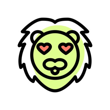 Mutlu, romantik, sırıtan bir aslan.