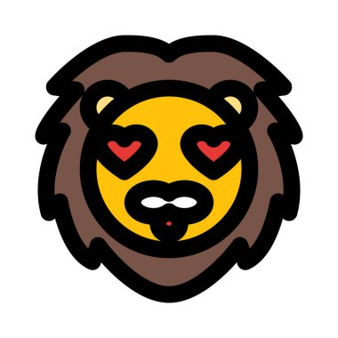 Mutlu, romantik, sırıtan bir aslan.