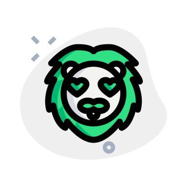 Mutlu, romantik, sırıtan bir aslan.