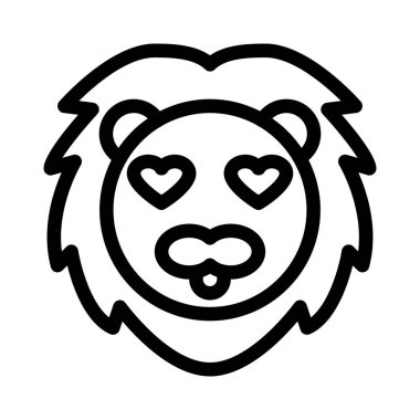 Mutlu, romantik, sırıtan bir aslan.